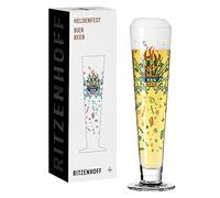 RITZENHOFF 1011014 Beer Glass 330 ml - Series Heldenfest, Motif No. 14 - BBQ and Beer - Round, Multi-Coloured, Made in Germany