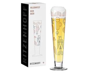 RITZENHOFF 1011015 Beer Glass 330 ml - Series Heldenfest Design No. 15, Round and Multi-Coloured - Made in Germany