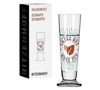 Ritzenhoff 1061012 Shot Glass 40 ml - Heldenfest Series, Motif No. 12 Small One, More Fun Round, Made in Germany, Copper, Turquoise, Red