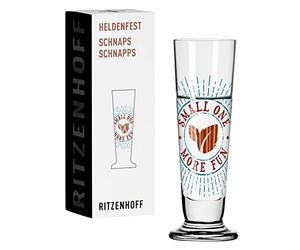 Ritzenhoff 1061012 Shot Glass 40 ml - Heldenfest Series, Motif No. 12 Small One, More Fun Round, Made in Germany, Copper, Turquoise, Red
