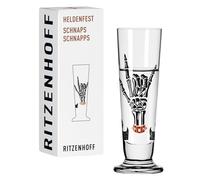 RITZENHOFF 1061018 Shot Glass 40 ml - Series Heldenfest Skull Flame Motif Round in Copper, Blue, Black - Made in Germany