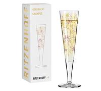 Ritzenhoff 1071031 Champagne Glass 200 ml - Goldnacht No. 31 Series - Orchid Motif with Real Gold - Made in Germany