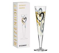Ritzenhoff 1078190 Night #1 Champagne Flute, Glass, Gold, Platinum, Black