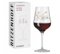 RITZENHOFF 3001012 Red Wine Glass 500 ml - Series Heart Crystal No. 12 - Glass with Grape Motif in Rose Gold - Made in Germany
