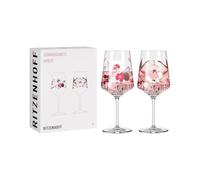 RITZENHOFF 3461002 Aperitif Glass 500 ml Set of 2 Summer Sonett No. 2 with Flower Motif Made in Germany