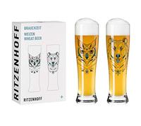 RITZENHOFF 3481001 Wheat Beer Glass 500 ml Set of 2 with Multi-Coloured Digital Print