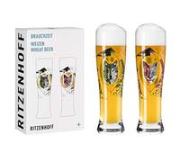 RITZENHOFF 3481002 Wheat Beer Glass 500 ml Set of 2 with Multi-Coloured Digital Print