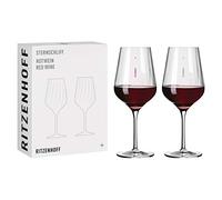 RITZENHOFF 3661001 Red Wine Glass Set 500 ml - Star Cut Series Set No. 1, 2 Pieces - with Relief Line - Made in Germany