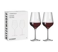 Ritzenhoff 3661002 Red Wine Glass Set 500 ml - Star Cut Series No. 2 - Set of 2 - with Relief Line - Made in Germany