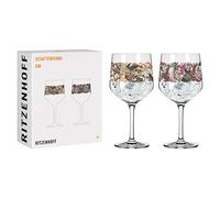 RITZENHOFF 3691002 Gin Glass 700 ml - Series Shadow Fauna Set No. 2, Set of 2, Leopard & Owl - Made in Germany