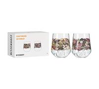 Ritzenhoff 3701002 Gin Glass 700 ml - Shadow Fauna Series Set No. 2 - Pack of 2, Leopard & Owl - Made in Germany