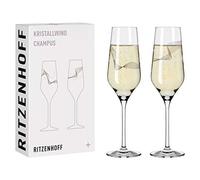 Ritzenhoff 3711002 Champagne Glass 250 ml - Kristallwind Series Set No. 2 - Pack of 2 with Wind Illustration - Made in Germany