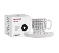 Ritzenhoff 3721003 Espresso Cup 95 ml Series Genussklasse No. 3 Set with Saucer Porcelain Designer Piece