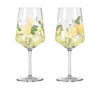 RITZENHOFF 6041006 Limoncello Glass 500 ml Set of 2 Summer Dew Series 2 Pieces for Aperitif, Lemon Motif, Colourful, Made in Germany