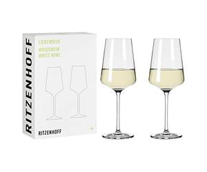 Ritzenhoff 6111006 White Wine Glass 400 ml - Light White Series - Set of 2 in Gift Set - Stylish Modern - Made in Germany