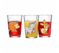 Ritzenhoff & Breker Children's Glasses Forest Animals, Set of 3, 205 ml, Printed Children's Cups with Animal Motif, Hedgehog/Badger/Rabbit, Dishwasher Safe