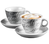 Ritzenhoff & Breker Cornello 005776 Cappuccino Set Grey [Two cups, Two Saucers]