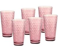 Ritzenhoff & Breker Favo Long Drink Glasses Set of 6 Berry Pink 8.4 cm x 14.2 cm
