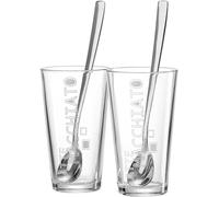 Ritzenhoff & Breker Lena 350 ml Glasses, Set of 2 with Long Spoons (20 cm), Stackable, Dishwasher Safe, Gift Box