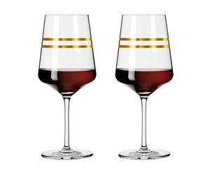 Ritzenhoff - Celebration Deluxe Red Wine Glasses Stripes 2-pack, 54 lear