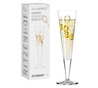 RITZENHOFF 1079016 Champagne Glass 200 ml - Brilliant Night 2026 Series with Balloon Motif and Year - Made in Germany