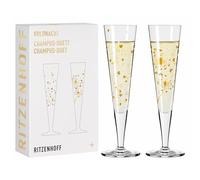 RITZENHOFF Goldnacht 6031007 Champagne Glass 200 ml Set of 2 F24 Designer Piece with Real Gold Made in Germany