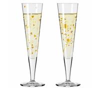 RITZENHOFF Goldnacht 6031007 Champagne Glass 200 ml Set of 2 F24 Designer Piece with Real Gold Made in Germany