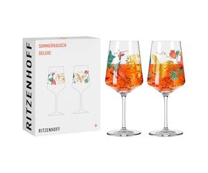 RITZENHOFF Sprizz 2841020 Aperitif Glass Set of 2 500 ml Summer Rausch Deluxe Series with Colourful Collage - Made in Germany