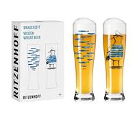 RITZENHOFF 3481007 Wheat Beer Glass 500 ml Set of 2 with Multi-Coloured Digital Print