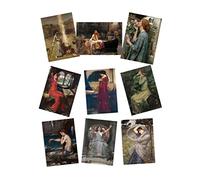 RIUFIN John William Waterhouse Wall Art，Set of 9 Artist Prints Wall Decor Vintage Poster, Aesthetic Decorative Painting for Living Room Bedroom Wall, Rustic Decorative Painting (Unframed10x14 inch)