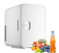 RIUGHJID 6L Mini Refrigerator, Ac/dc Thermoelectric Cooler, Cooling Fan, Portable Carrying Handle, Skin Care Drinks, Personal Refrigerator for Office Dormitory white