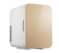 RIUGHJID Ac/dc Thermoelectric Cooler, 6L Mini Refrigerator, Cooling Fan, Portable Carrying Handle, Skin Care Drinks, Personal Refrigerator for Office Dormitory gold