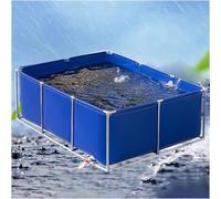 Riumbecken Multifunctional PVC Canvas Fish Pond Pool with Drain Valve Transparent Above Ground Garden Pool for Fish Farming 150x100x40cm