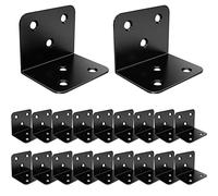 Riuog 20 Pcs Metal Corner Braces, 1.5in L Brackets for Wood, 90 Degree l Bracket Wide Corner Black Metal Corner Bracket for Wood Furniture Bed Chair