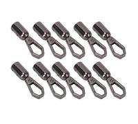 Riuulity 10 Sets Zinc Alloy Rope End Snap Hooks Bell Snap Fittings 8mm Hole with 20pcs 10mm Screws for Leather Bags Shoes Clothing Decoration (Gray)
