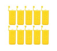 Riuulity 10 Yellow Plastic Queen Catcher Cages for Beekeeping, Portable Transporting Queen Introduction Tool, Lightweight Beekeeper Supplies