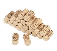 Riuulity 100PCS Natural Corks, Straight Cylinder Wine Bottle Stoppers Wood with Thermoprint Patterns for Homemade Wine Bottling and Replacement