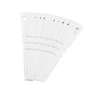 Riuulity 100pcs Plastic Plant Labels, Nursery Garden Stake Tags for Seed Trays Pots, with Adjustable Loop and PVC Material, Sunproof (White)