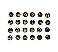 Riuulity 100Pcs Round Number Beehive Tags, ABS Farm Labels with Hole for Beekeeping Livestock Management (Black Yellow)