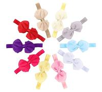 Riuulity 10pcs Cute Baby Headband Stretch Knot Hair Wrap Fabric Bow Band Set, Non- Hair Accessory for Baby Birthday Photograph Props, Soft Cloth Hairband 4 X 2"