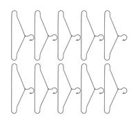 Riuulity 10Pcs Doll Clothes Hangers Metal Miniature Hangers for Doll Wardrobe with Stainless Steel for Closet Organization Decor Kids Room (150mm)