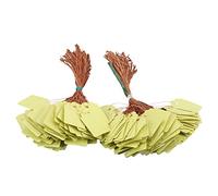 Riuulity 200 PCS PVC Hanging Plant Labels, Reusable Seed Markers for Outdoor Indoor Gardening, with Common Pens Writing and Easy Washing (Yellow)