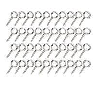 Riuulity 200Pcs Pearl Screw Eye Peg Pin Jewelry Connector Spike for Handmade Accessories, Iron Pin Hook for DIY Pendant, 4 Colors (Silver)