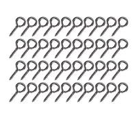 Riuulity 200Pcs Pearl Screw Eye Peg Pin Jewelry Connector Spike for Handmade Accessories, Iron Pin Hook for DIY Pendant, 4 Colors (Silver Black)