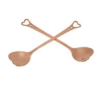 Riuulity 2Pcs Dessert Spoons, Stainless Steel Heart Shaped Design Ergonomic Handle, Mirror Polish Process, with Food Grade Material, for Ice Cream Fruit Dessert Cake (Rose Gold)