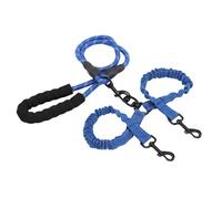 Riuulity 360 Dual Dog Leash with Reflective Stitching Thickened Foam Handle for Walking Two Dogs (Blue)