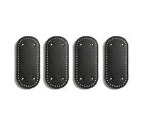 Riuulity 4 Piece Set Crochet Bag Base, Oval 22x10 Cm Metal Studs (Black)