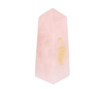 Riuulity 4 Sides Crystal Column 4 Sided Tower Stone Wand Sides Crystal Stone Wand Multifunctional Pillar with Slick Pearl Finish for Home Office Desk Decor Good Luck Feng Shui (Pink)