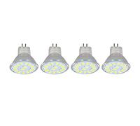 Riuulity 4PCS 15LED MR11 Light Bulb, 5W 500LM Double Pin Base No Flicker Eye Protection, with 360 Degree Heat Dissipation, for Living Room Landscape Spotlights (Cool White)
