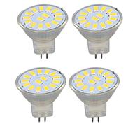 Riuulity 4PCS 15LED MR11 Light Bulb, 5W 500LM Double Pin Base No Flicker No Buzzing Eye Protection, with 360 Degree Heat Dissipation, for Living Room Spotlights Ceiling Lights Tr (Warm White)